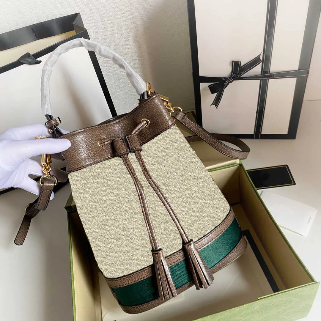 패션 Marmont Ophidia 버킷 가방 알파벳 패턴 가방 가방 체인 체인 핸드백 크로스 바디 지갑 레이디 가죽 클래식 스타일 토트