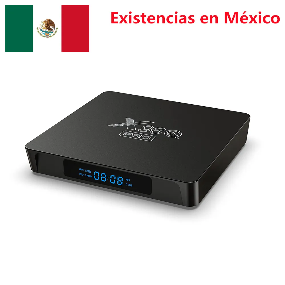 メキシコからの船x96qプロからスマートテレビボックスAndroid 10 OS Allwinner H313 Quad Core TVBox 4K 2GB 16GB