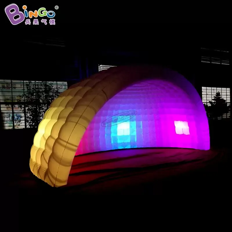 Gepersonaliseerde 6x4x3 meter opblaasbare lichten Dome Giant Igloo / LED Blow Up Garden Dome Toys Sports