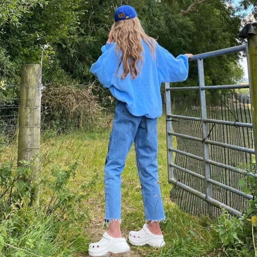 Pull Femme Chic Et Elegant Sweatshirt Femme Sans Capuche Pull Vintage