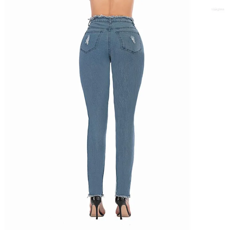 Pantalones vaqueros de mujer Skinny Jeggings de cintura alta Mujeres Sexy Hip Slim Stretch Ripped Mom Denim Pantalones Femme Pantalones Mujer Pantalon