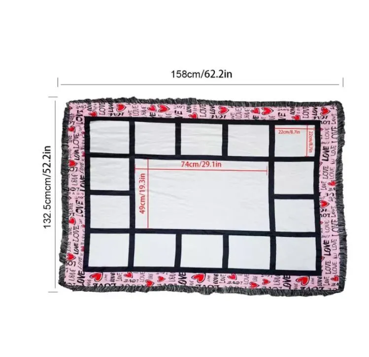 15 Panel Love Sublimation Blankets