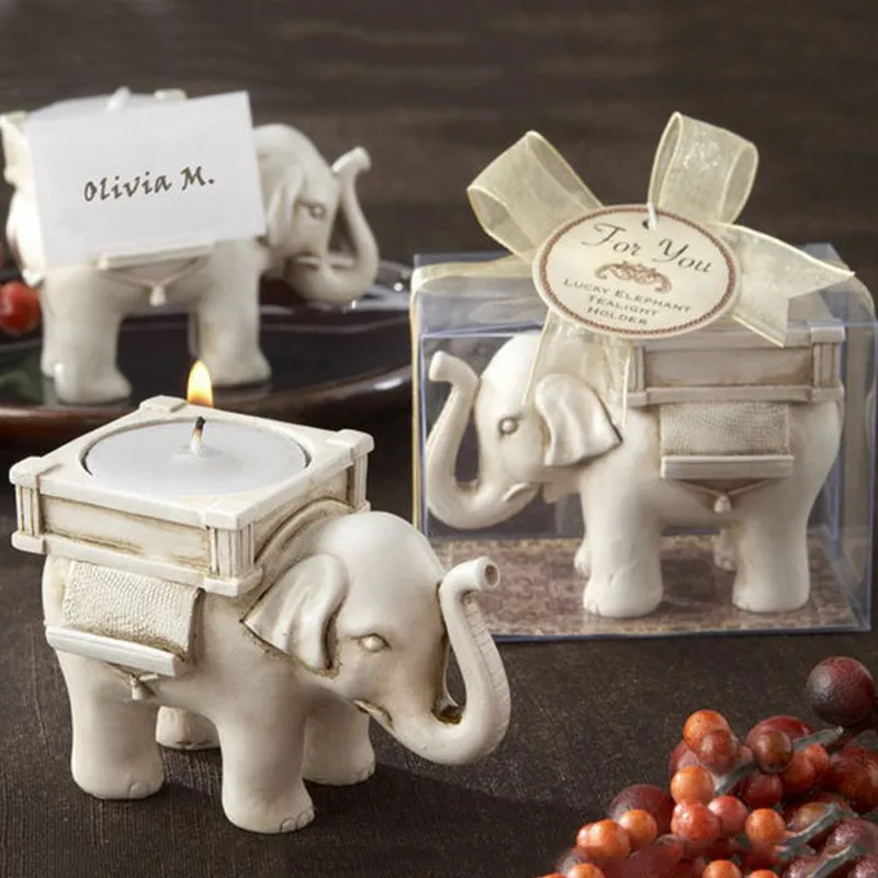 Portacandele creativi con elefante Candeliere in resina animale Decorazione per la casa di nozze Ornamenti Regalo di festival