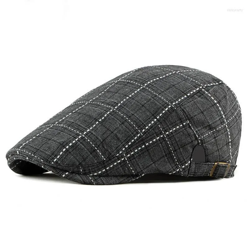 Berets Spring Summer Fashion Sboy Caps Women's Men's Beret Hats for Men Top Quality Grid Flat