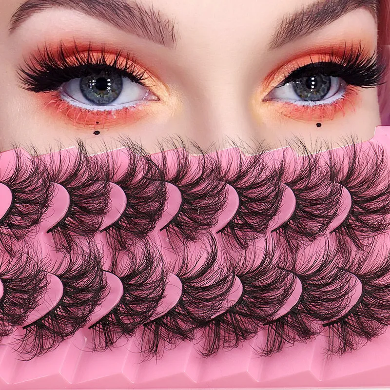 New False Eyelashes Extension Thick Fluffy Wispy Faux Mink Lashes Dramatic Long Thick Volume Eyelash For Beauty