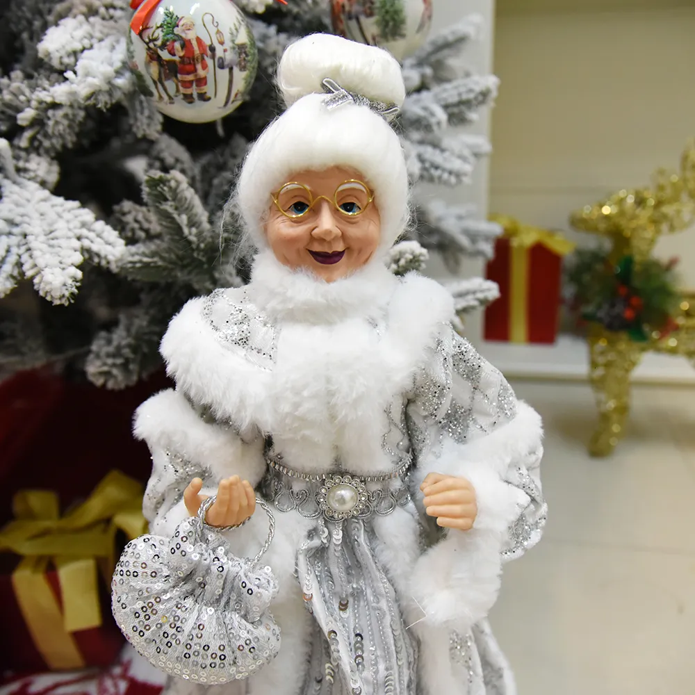 Sequin Mrs. Claus Figurine - 48cm Standing Grandma Santa