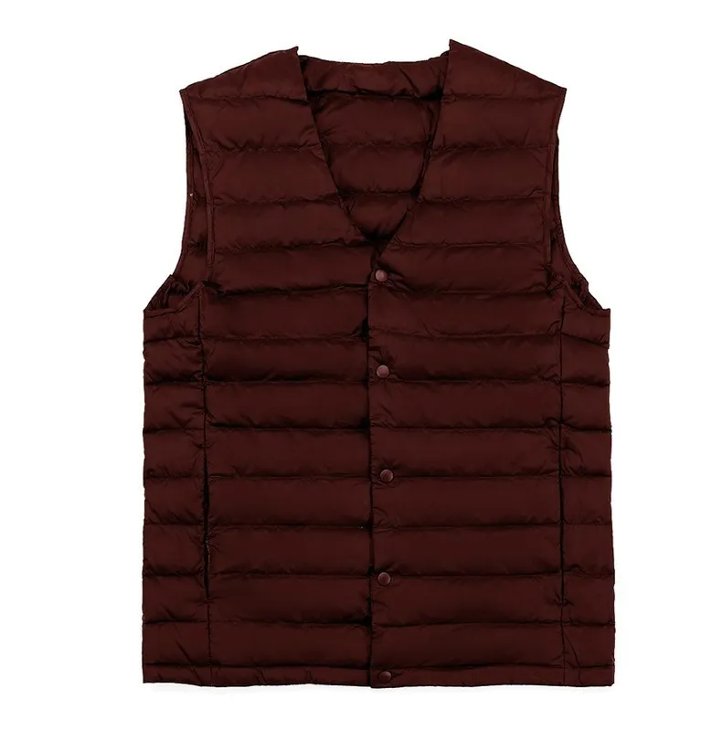 Herenvesten man ultra licht naar beneden vest veer lente herfst mouwloze vneck vest mannelijke casual winter zonder kraag zonder waast 221130