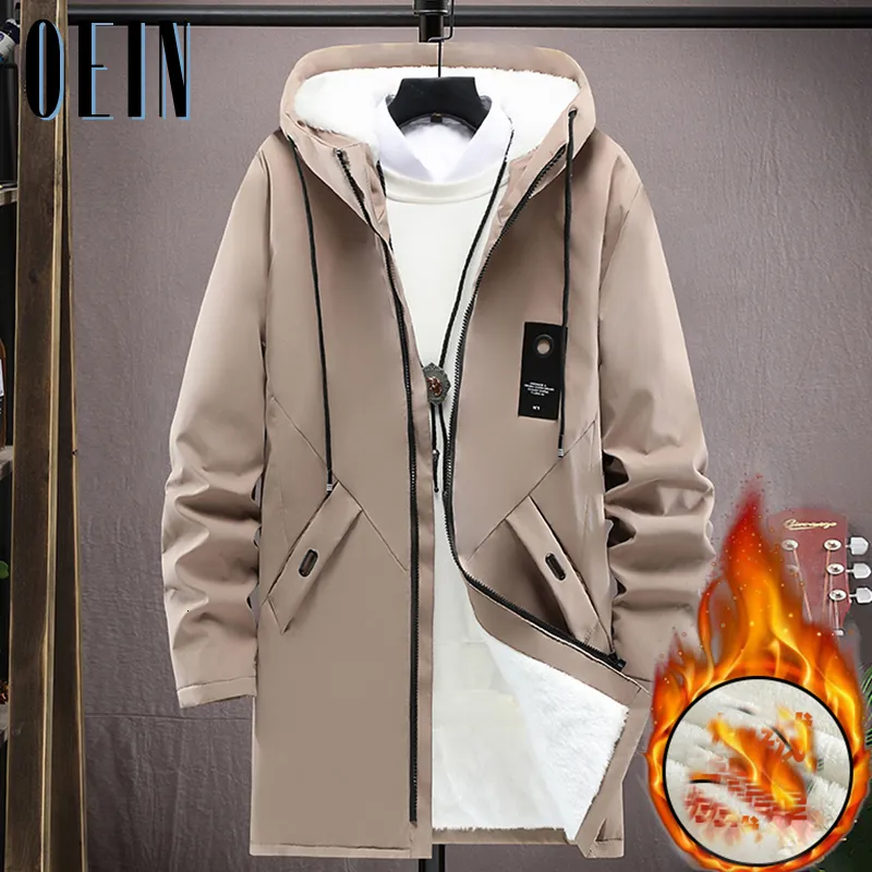 Mens Vests Winter Long Parka Men Warm Streetwear Overcoat Casual Windbreaker Plus Velvet Bomber Jacket Hooded Male CottonPadded Coats 221130