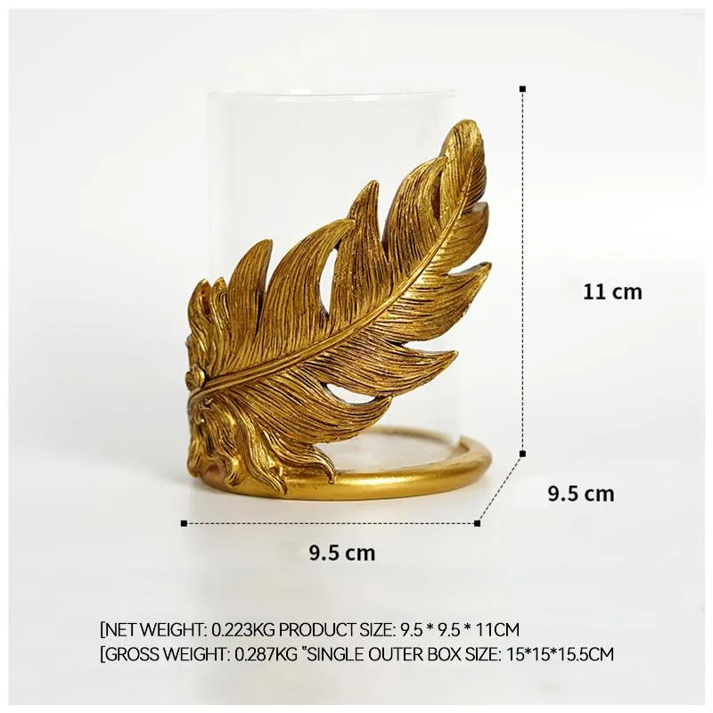 Portacandele Portacandele in oro Foglia Candeliere Creativo Votivo Tea Light Fiore Vaso Curvo Dorato SUB Vendita