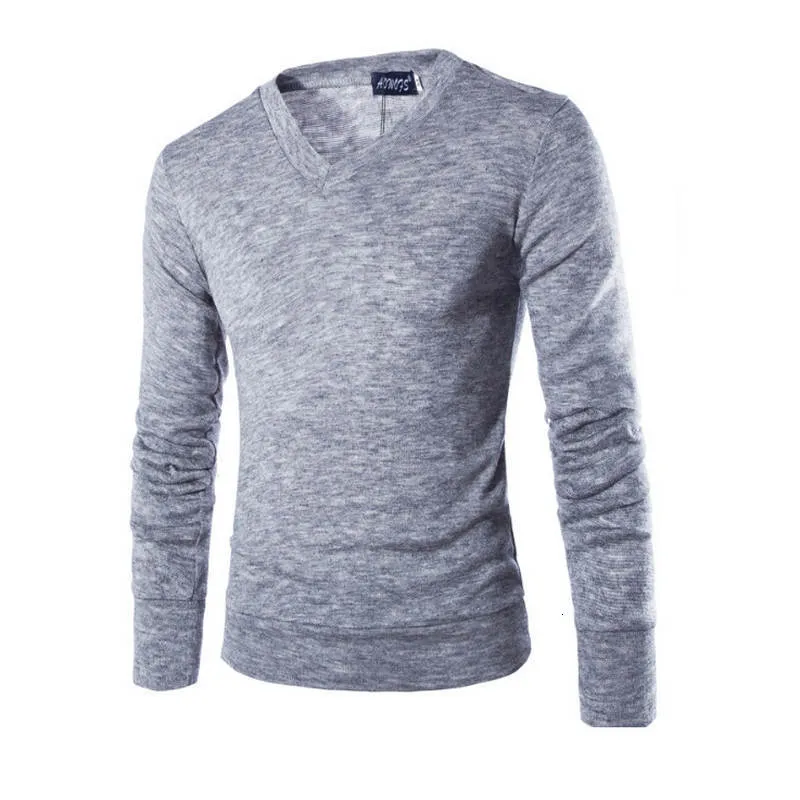 Mens Sweaters Varsanol Cotton Sweater Men Long Sleeve Pullovers Outwear Man VNeck sweaters Tops Loose Solid Fit Knitting Clothing 7Colors 221130