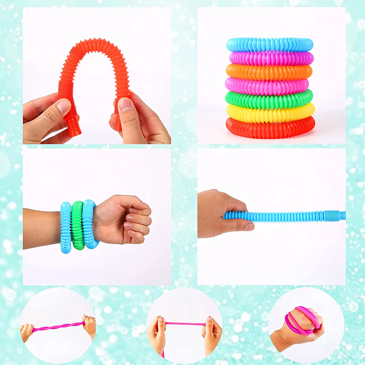 Lot de 8 jouets sensoriels pour enfants, jouets sensoriels colorés avec tube extensible, Pop Tube Fidget Toys pour bonbonnières pour fêtes anti-stress Lot de 8 jouets sensoriels pour enfants, jouets sensoriels colorés avec tube extensible, Pop Tube Fidget Toys pour bonbonnières pour fêtes anti-stress