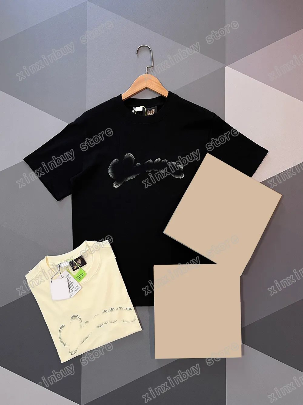 xinxinbuy Herren Designer T-Shirt Kaktus Buchstaben Stickerei Kurzarm Baumwolle Damen Grün Weiß Schwarz Grau XS-L