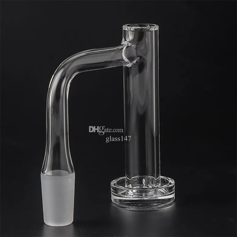 Full Weld Control Tower Quartz Banger Rauchen, abgeschrägte Kante, 16 mm Durchmesser, Rauchnägel mit 20 mm Durchmesser, Diamant-Vergaserkappe, solide geätzte Terp-Säulen für Glas-Wasserbong-Dab-Rig-Rohre