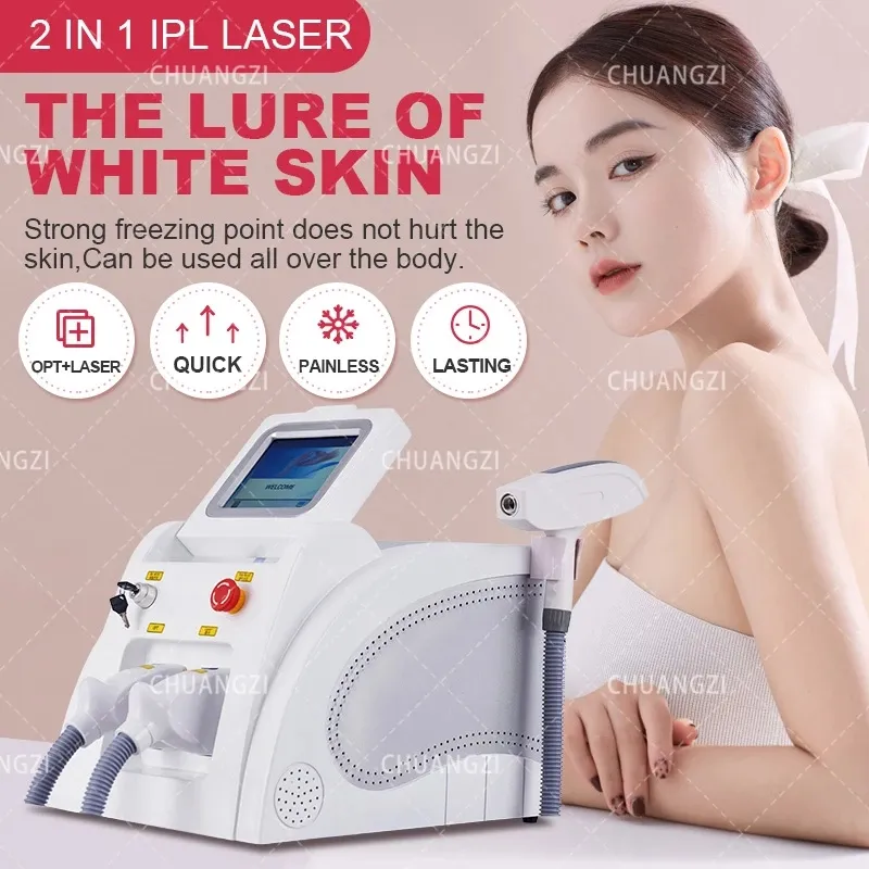 2 in 1 Elight IPL OPT Laser Nd Yag Laser Hautpflege Haar Tattoo Entfernung Multifunktionsmaschine