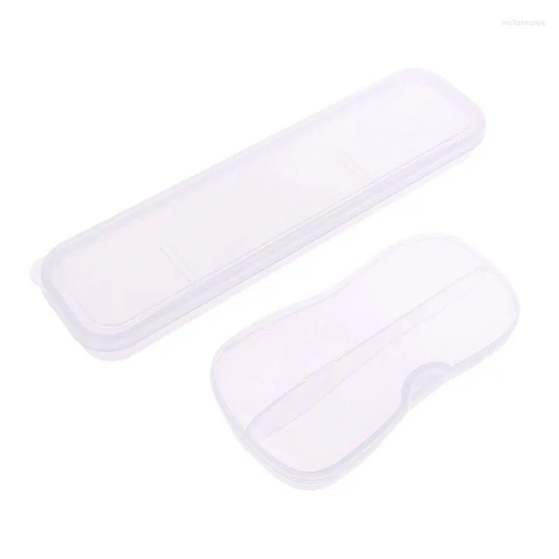 Storage Bottles Portable Transparent Plastic Tableware Case Spoon Fork Box Cutlery Organizer Travel