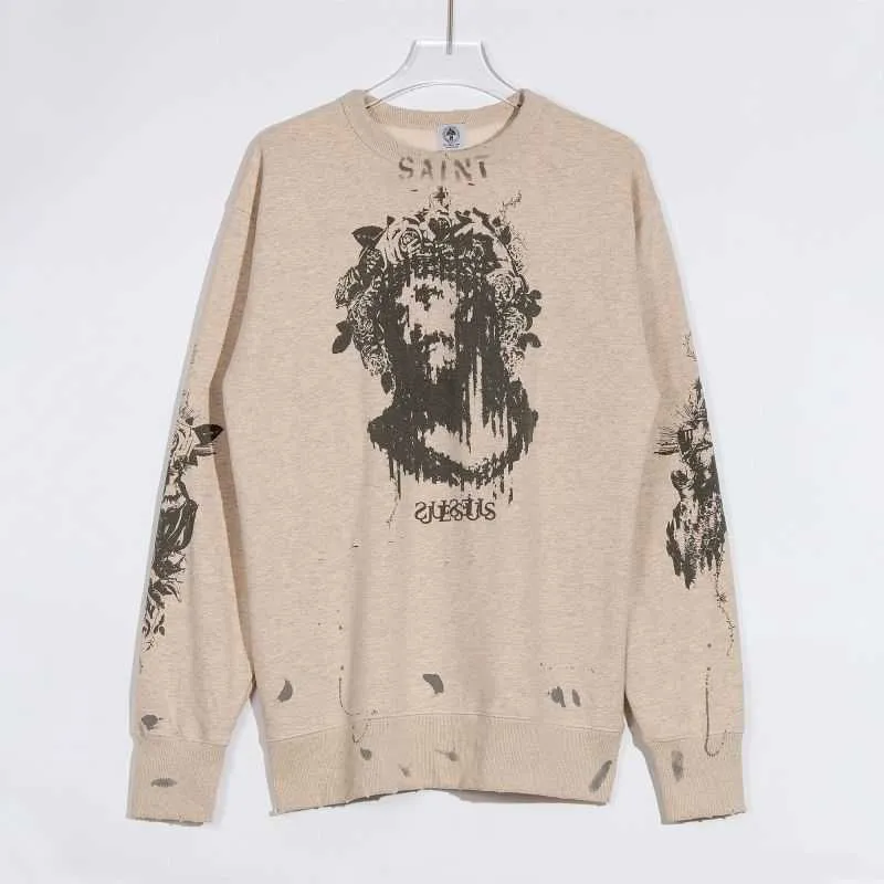 DHgate.com:2023Designer Fashion Hoodie Saint Michael Distressed 