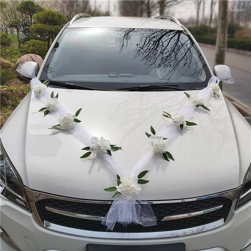 Decorative Flowers Wedding Car Decoration Headgear Flower Supplies Main Set White European Auxiliary Fleet