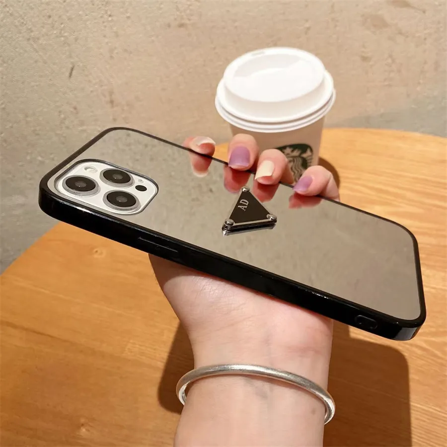 Fashion Brand Mirror Phone Cases For Iphone 13 13pro 13promax 13min 11 12 Luxury Designer Womens Mens Phonecases Triangle Phonescovers