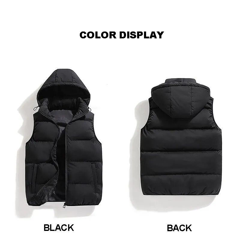 Men's Hooded Puffer puffer vest with Detachable Hood Men's Hooded Puffer puffer vest with Detachable Hood