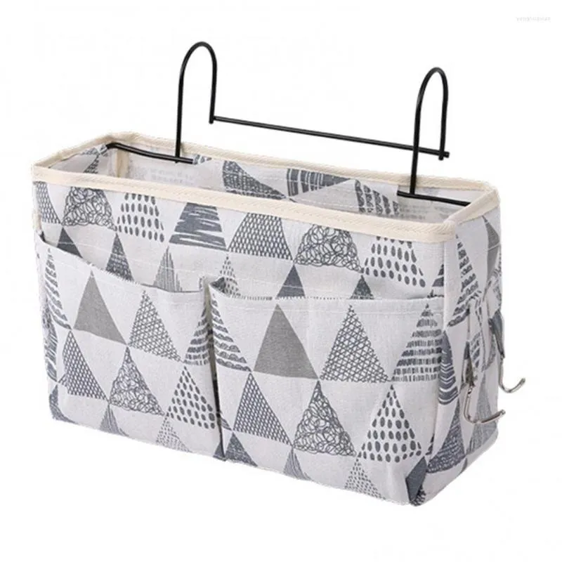 Storage Bags Bedside Hanging Pocket Bag Bedroom Magazines Pouch Fabric Pockets Bed Holder Home Organizer