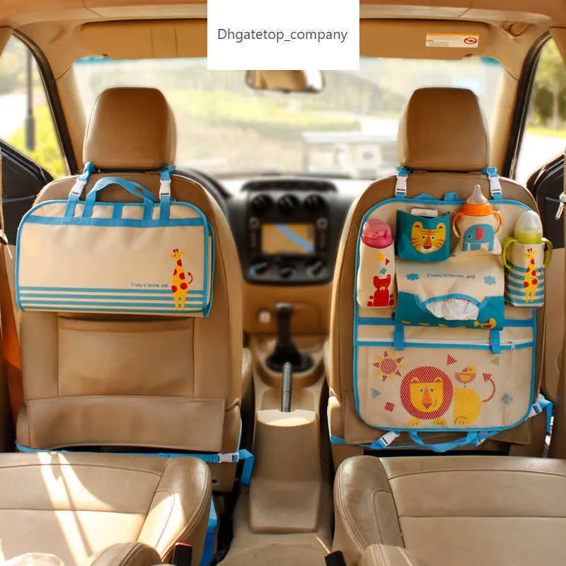 Creative Cartoon Car Seat Back Organizer Hang Storage Bag Baby Barn Toys Travel Protector Cover Automobile Interior Accessoarer