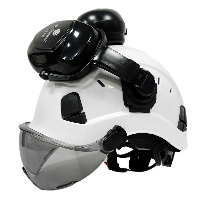 Darlingwell Construction Safety Helm met bril Visor Earmuff CE ABS Hard Hat Lichtgewicht ANSI Industrial Head Protection