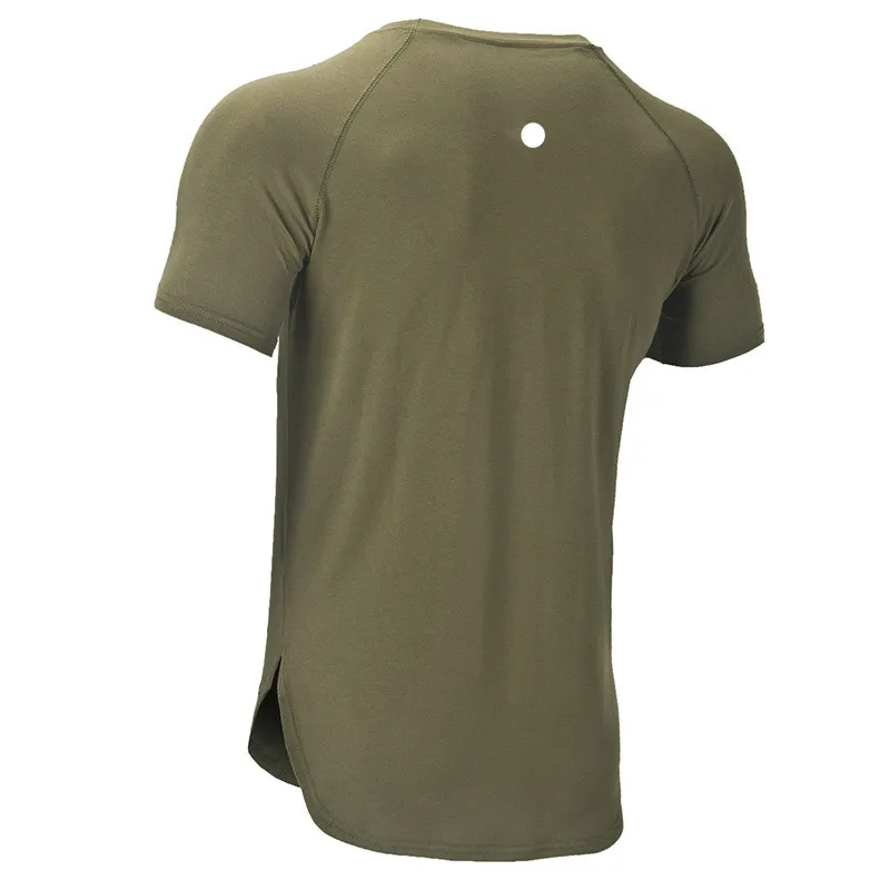 LL extérieur hommes t-shirt hommes tenue de Yoga séchage rapide anti-transpiration Sport haut court mâle à manches courtes pour Fitness3336