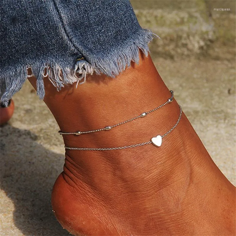 Pojawienie się kostek proste mini serdeczne dziewczęta noga biżuteria na bransoletki kostki dla kobiet łańcuchowych prezentów