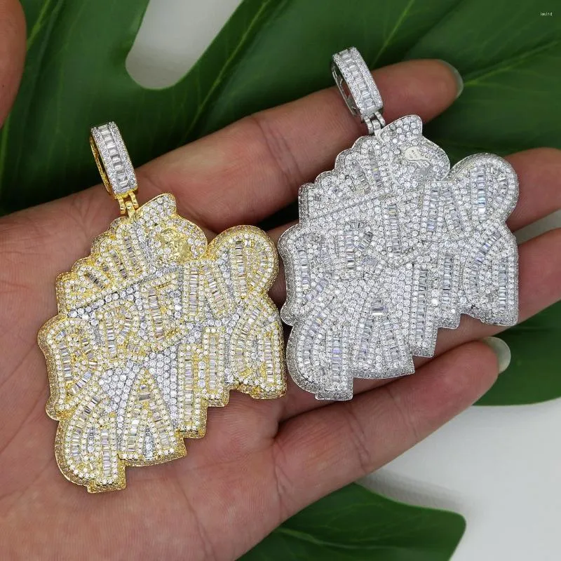 Chains Iced Out Gold Silver Plated Punk Styles Initial Pendant With Cubic Zircon Paved Letter Necklace For Men Boy Hip Hop Jewelry Gift