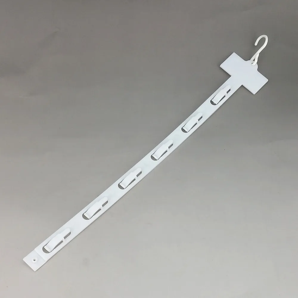 Advertentie Display Apparatuur L42cm Plastic PP Retailproducten Hangende grondstoffen Display Merchandise Clips Strips 6 Hooks Supermarkt Promotie 220PCS 221130