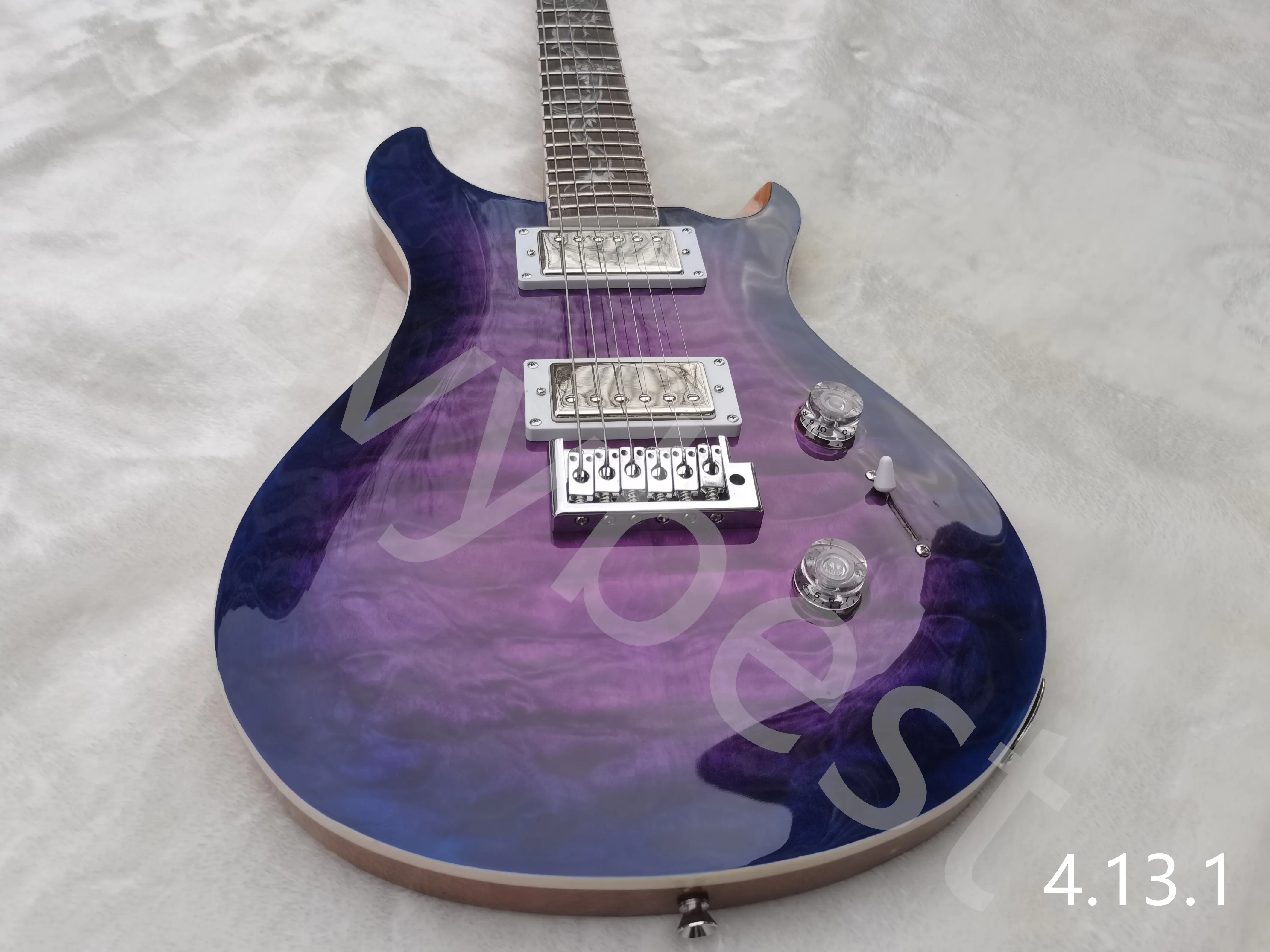 Purple Electric Guitar In Purple Burst With Dragon Quilt Purple Electric Guitar In Purple Burst With Dragon Quilt