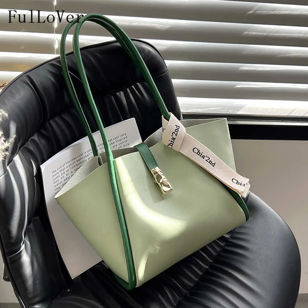 Cross Body Womens Shoulder New 2022 Simple Contrast Color Fashion Handbags Large Capacity Tote