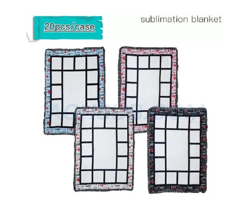 Local Warehouse! 9 Penels Sublimation Blankets Sublimation Blank Sublimation  Blanket With Tassels Heat Transfer Printing Shawl Wrap Sofa Sleeping Throw  Sublimation Blankets 125*150cm USA Warehouse From Hc_network, $221.11