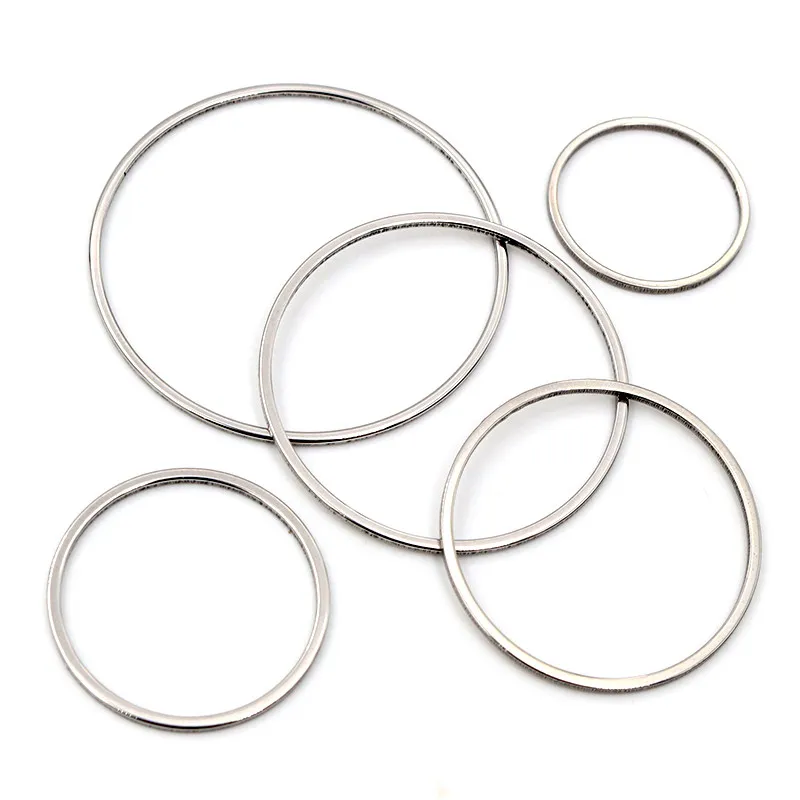 15/20/25/30/35/40mm Stainless Steel Gold Plated Earrings Rings Big Circle Ear Wire Hoops Pendant DIY Jewelry Findings