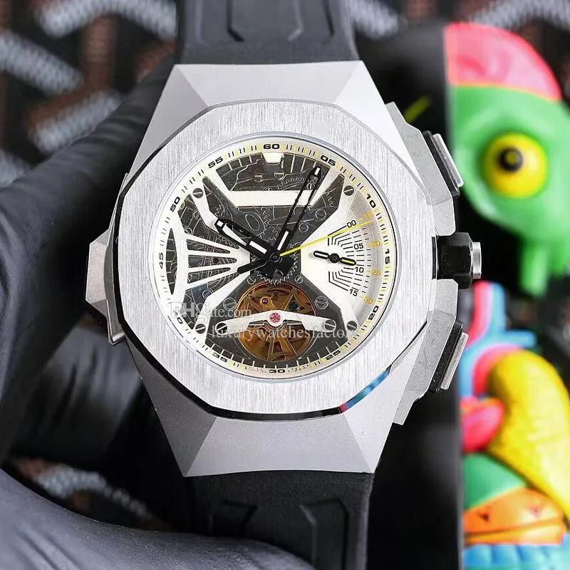 Klassieke horloges voor mannen Automatische mechanische horloges 47 mm gradiënt wijzerplaat rubberen band leven waterdichte mode zakelijke cadeau polshorloges meerdere kleuren