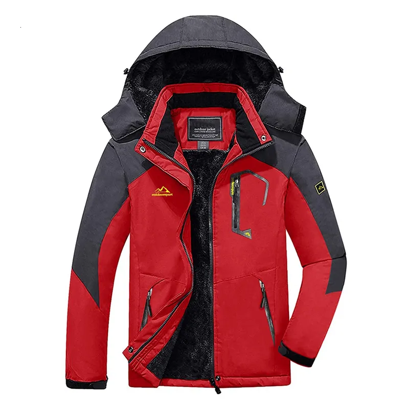 Vestes pour hommes coupe-vent veste de montagne hiver chaud doublé polaire sport manteau de ski de pluie avec capuche 221130