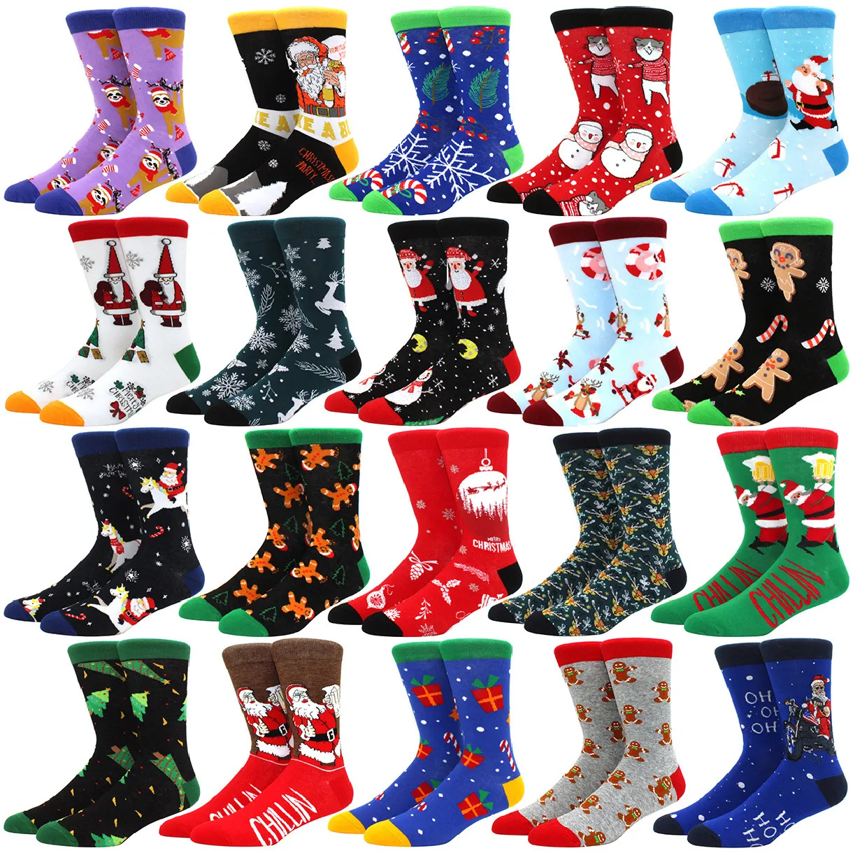 Mens Socks Christmas Tree Snow Elk Gift Cotton Happy Men Autumn Winter woman Funny Year Santa Claus 221130