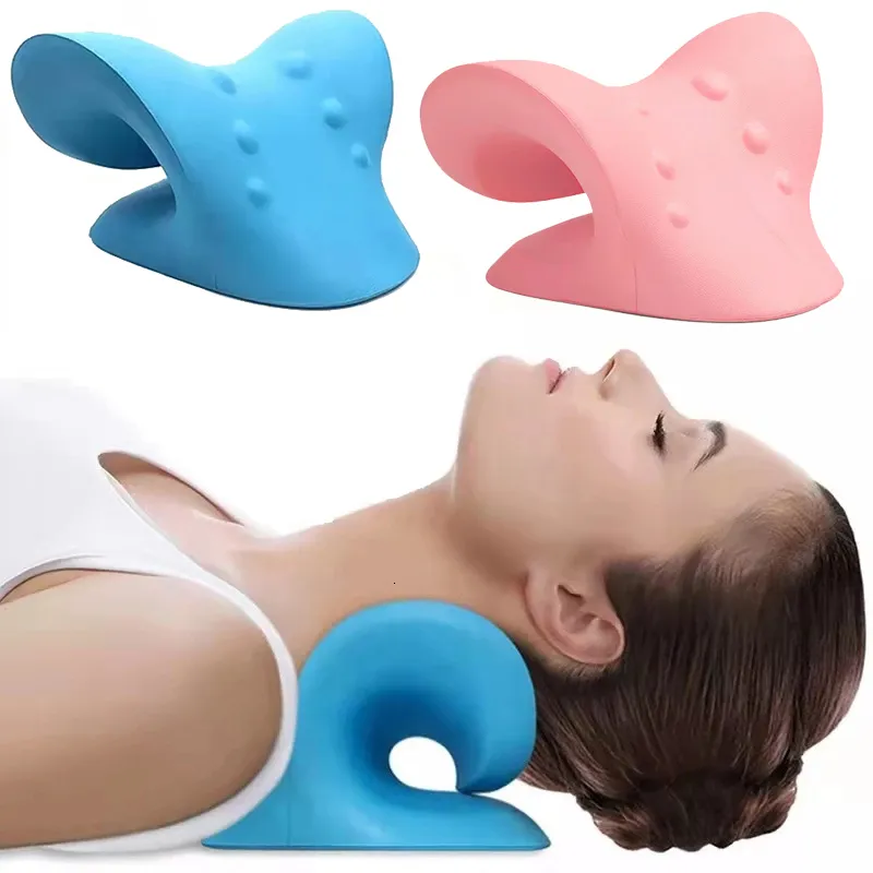Massaging Neck Pillowws Shoulder Stretcher Relaxer Cervical Chiropractic Traction Device Pillow for Pain Relief Spine Alignment Massager 221130