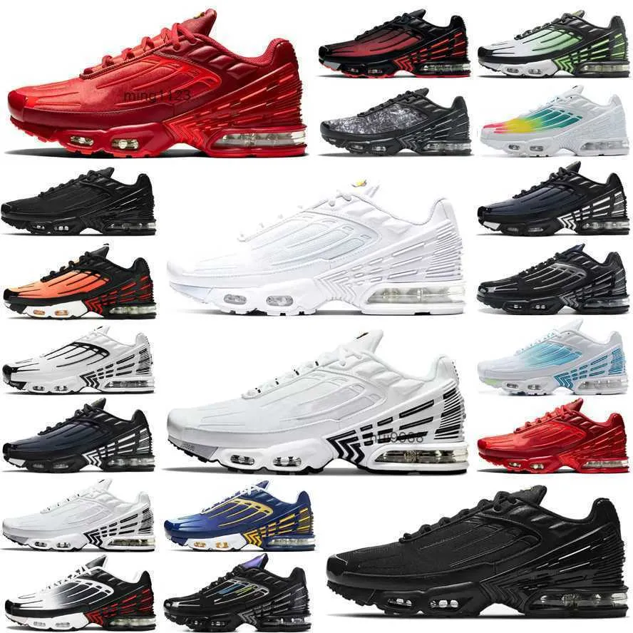 2023 Chaussures de course Baskets Sport Baskets Blanc Noir Argent Laser Bleu Cuir Obsidienne Fantôme Vert Authentique Tn Plus 3 Tuned Iii 2 Hommes Femmes