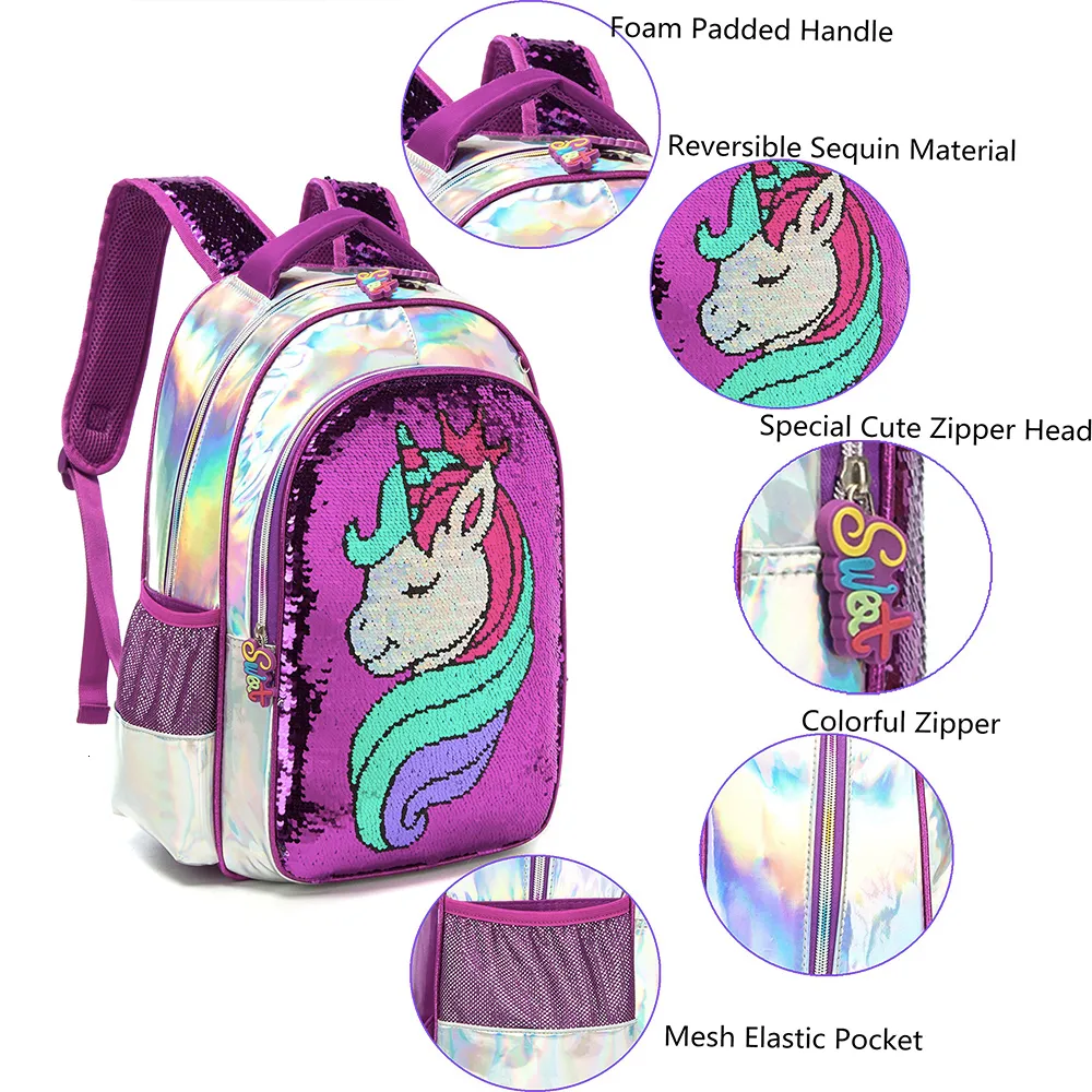 Mesh top unicorn backpack
