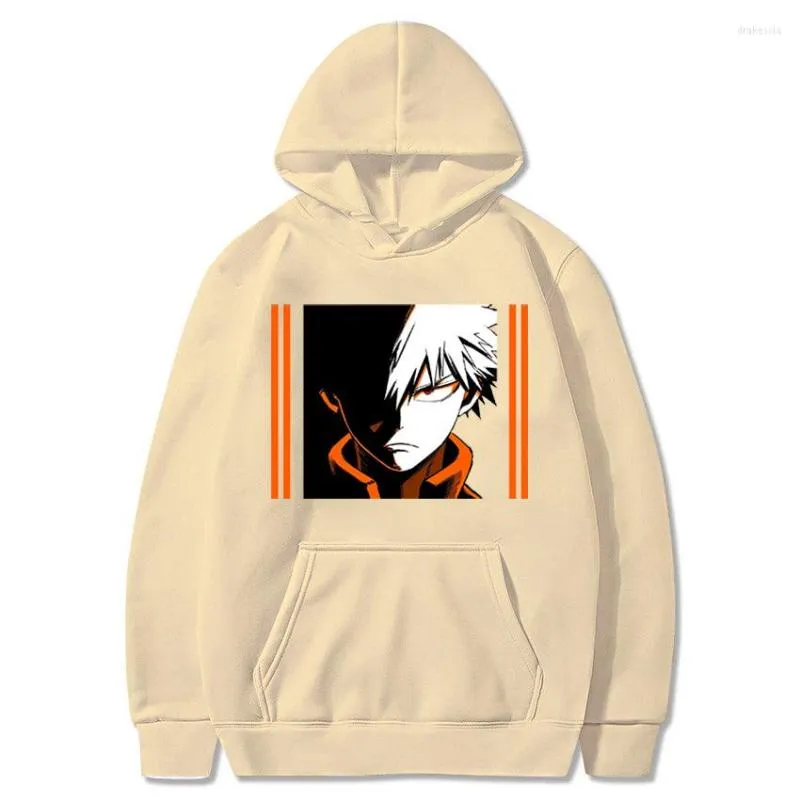 Men's Hoodies Streetwear Bakugou Katsuki Graphic Sweatshirt Boku No Hero Academia Harajuku Clothes Anime Sweatshirts Manga Hoodie Tops