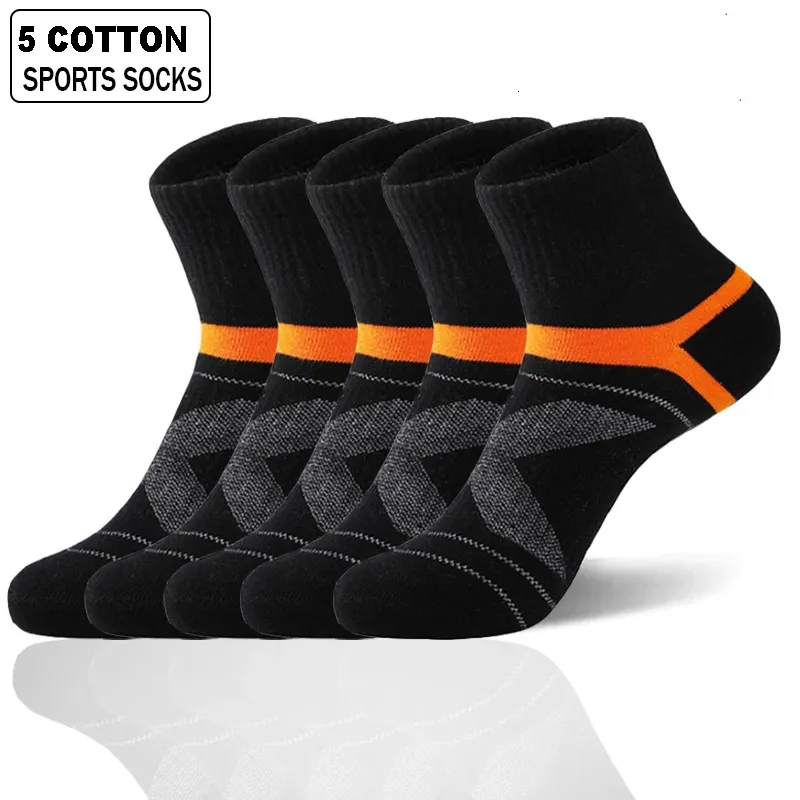 Calzini da uomo 10PCS 5Pair Cotone di alta qualità Autunno Running Winter Casual Traspirante Active Stripe Sport EUR38 48 221130