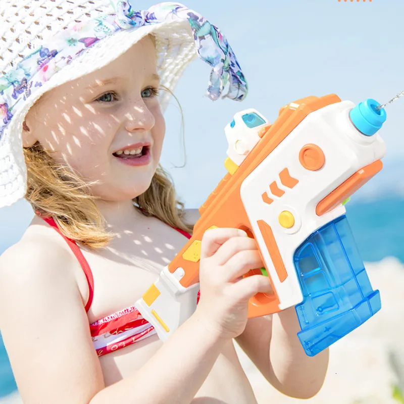 Gun Toys Cute Electric Water Children Summer Beach Games Blaster High Pressure Pistol Kids Colorful Boys Toy 221129