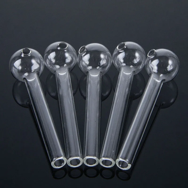 Claer Tubos de fumantes tubo de vidro tubo grosso de petróleo de pirex Bubbler Tobacco Tools portáteis tubos de mão reta Mini Dab Rigs
