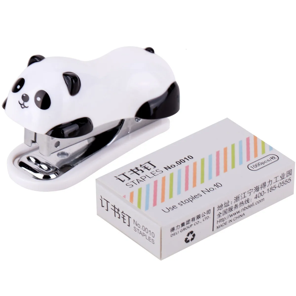 Staplers 22 Packlot Cute Little Animals Panda Stapler Set Escolar Papelaria School Office Student Prijs Verjaardag Geschenk 221130