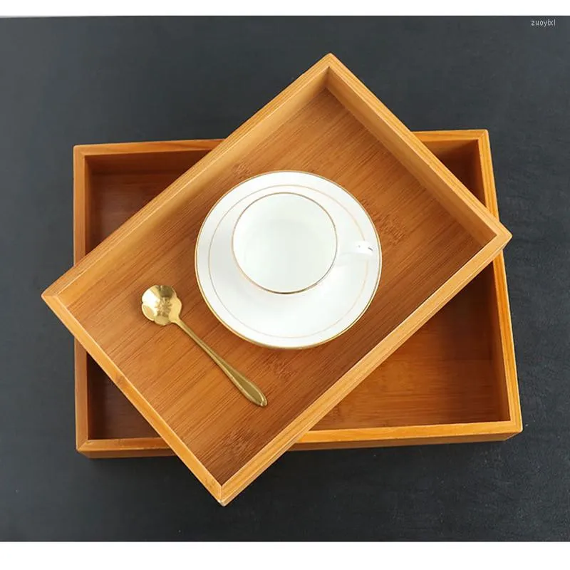 Dinnerware Sets Creative Wood Ceramic Bamboo Dry Fruit Dessert Tray Grid Plate Home Snack Storage Candy Dried Foods Tea Dish
