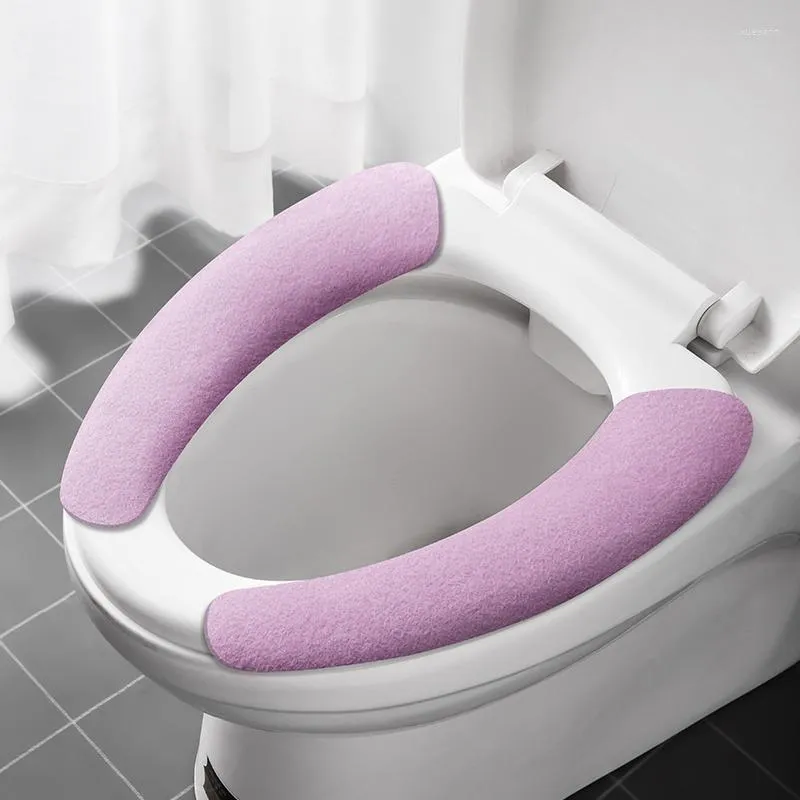 Housses de siège de toilette coussins collants sièges en flanelle absorbants autocollants de chaleur lavables Portable salle de bain articles pour la maison