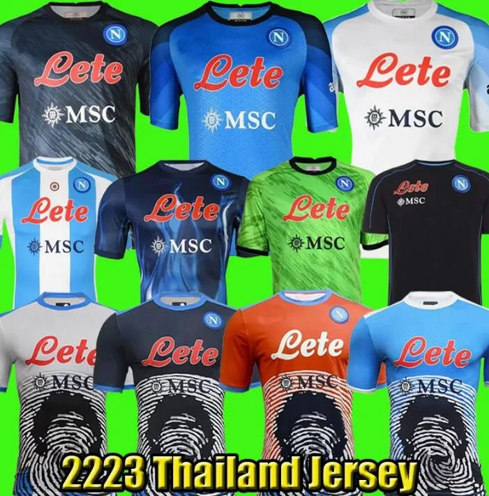 Maradona 22 23 Maglia da calcio Napoli Maglia da calcio Napoli 2022 2023 ZIELINSKI KOULIBALY camiseta de futbol INSIGNE maglia piede MERTENS camisa LOZANO OSIMHEN