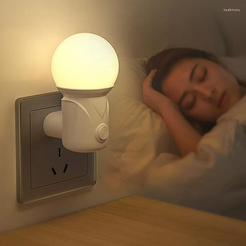 Nachtlichter LED-Plug-in-Licht 2-Farben-Baby-Pflege-Augen-Schlaf-Schlafzimmer-Steckdose Energiesparende niedliche Korridor-Lampen-Balkon