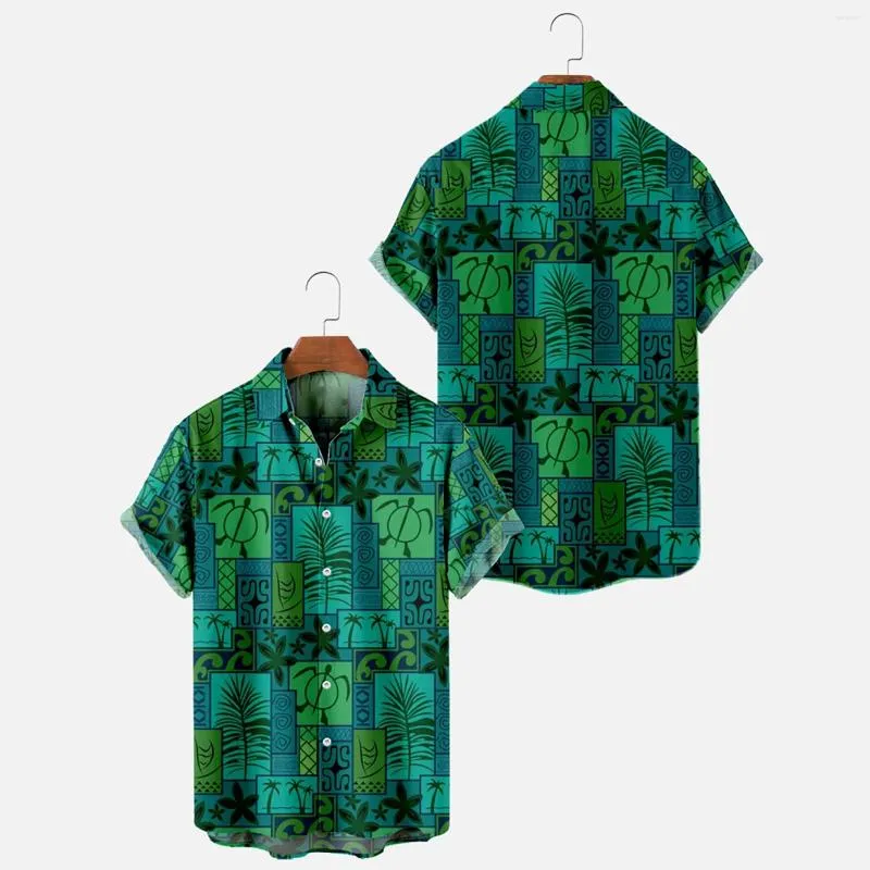 Mäns avslappnade skjortor Mens Tryckt Hawaiian Short Sleeve Button Down Beach Shirt för Man Falled Dress
